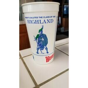 VINTAGE Bakersfield CA 1992 Wendy's Highland High School Graduate Class List Cup